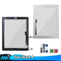 For iPad 4 4th Gen Touch Screen A1458 A1459 A1460 9.7 TouchScreen Digitizer Front Glass Panel Replacement With Key Button