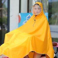 [COD] The language of the lotus bicycle electric car double hat brim with mask to thickened rain cape raincoat free shipping