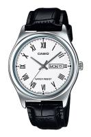 Casio Standard นาฬิกาข้อมือผู้ชาย สายหนัง รุ่น MTP-V006,MTP-V006L,MTP-V006L-7B - สีเงิน