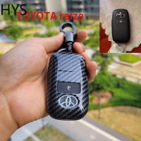 HYS 【Available】Toyota Raize Key Cover Fob พวงกุญแจสำหรับ Toyota Veloz 2022 Veloz 2021 Avanza 2022 ABS คาร์บอนไฟเบอร์รถ Key Case ผู้ถือจำนวนแผ่น Keyring อุปกรณ์เสริม