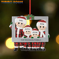 [Timmo House]Family Christmas Tree Decoration Party Reindeer Photo Frame With Pendant For 2-6 People Make Your Own Name DIY