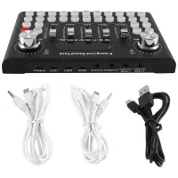 F007C English Version Professional Convenient Compact Desktop Singing Sound Card Mixer for Live