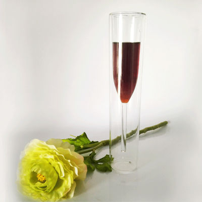 แก้วแชมเปญผนังคู่แว่นตาขลุ่ย G Oblet ฟองไวน์ดอกทิวลิปค๊อกเทลงานแต่งงานถ้วยขนมปังคอรันดัม Thule แว่นตาถ้วย