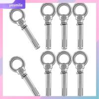 YESMILE 8pcs 304สแตนเลสสตีล สลักเกลียวขยาย ทนทานสำหรับงานหนัก เงินสีเงิน สลักเกลียวสกรู ฮาร์ดแวร์สำหรับคลังสินค้า M8 สลักเกลียวตา สมออิฐคอนกรีตติดผนัง