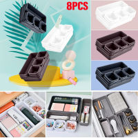 8Pcs Divided Drawer Organizer Box Plastic Customizable Multi-Purpose Storage Drawer for Office Home Bathroom Makeup Organization