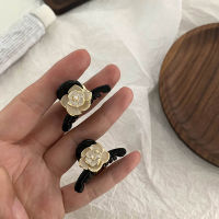 【cw】 Matte Texture Camellia Bangs a Pair of Hairclips Pearl Hair Claw Tie Hair Short Barrettes Hair Updo Clip Korean Hair Accessories ！