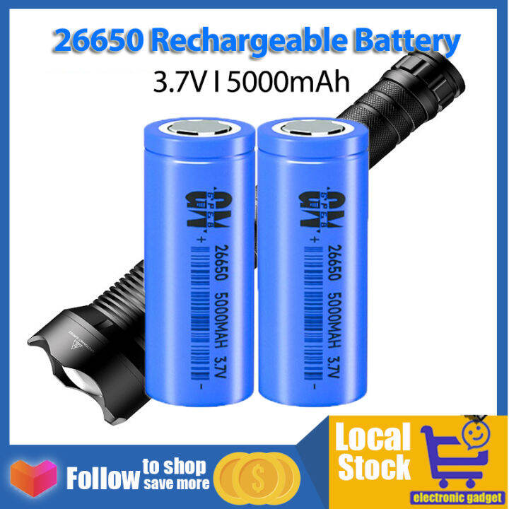 【Manila Spot】26650 power lithium battery 5000mAh rechargeable battery 3