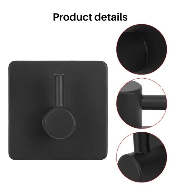 adhesive-hooks-stainless-steel-wall-hook-heavy-duty-coat-key-robe-towel-hooks-for-hanging-bathroom-home-kitchen-office-black-6-pack