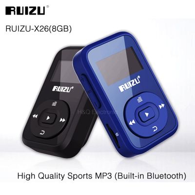 RUIZU เครื่องเล่น MP3แบบมีคลิปติด X26,ลำโพงบลูทูธ8GB รองรับวิทยุ FM บันทึกการ์ดเอสดีเสียง Walkman