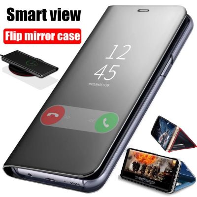 （SPOT EXPRESS）กระจกสมาร์ทโทรศัพท์มือถือแบบพับสำหรับ Samsung Galaxy A12 A52 S21 S10 S9 S8 S20 FE หมายเหตุ20 10 9 8 Plus S7 Edge M21 M31 M12ฝาครอบ