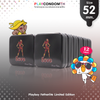 ถุงยางอนามัย 52 เพลย์บอย เฟทเธอร์ไลท์ ถุงยาง Playboy Fetherlite Limited Edition ผิวเรียบ บางพิเศษ (12กล่อง)