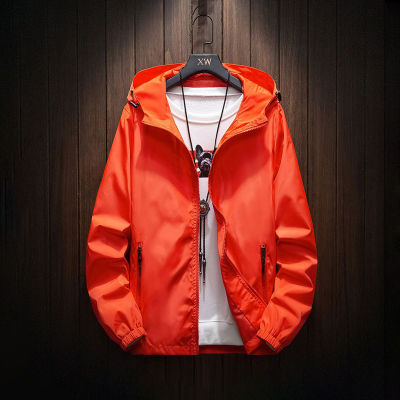 Mens Casual Waterproof Jacket Spring Autumn Tourism Windbreaker Bomber Jacket Male Raincoat Windproof Hooded Coat Plus 7XL 8XL