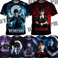 3-13 Years Old Wednesday Addams Costume Boys T-shirt Kids Game 3D Tshirt Clothes Cartoon Unisex Boys Girls Short