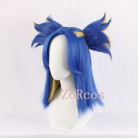 Game Valorant Neon Cosplay Wig Short Blue Cosplay Wigs Heat Resistant Synthetic Hair Halloween Role Play Wigs + Wig Cap