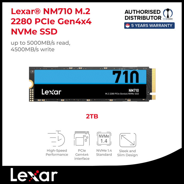 LEXAR NM710 NVME Gen4 5000MB/s SSD [1TB & 2TB] | Lazada Singapore