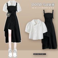 Summer clothes for small people with a complete set of 2023 new age-reducing Chinese-style tops and womens suspenders dress two-piece