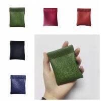 SEVENN Dompet Koin แต่งหน้าหนังความจุขนาดใหญ่กันน้ำที่ปิดเองห่อเครื่องประดับสไตล์เกาหลีมีสไตล์