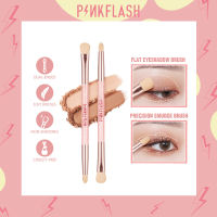 PINKFLASH Multi Use Duo Makeup Brush Eyebrow Brush Eyeshadow Brush Professional Makeup Tool Spoolie Brush and Angled Brow Brush Eyelash Brush Precision Smudge Brush Eye Makeup ของขวัญปีใหม่