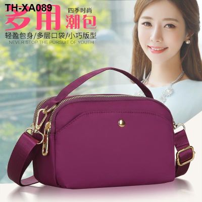 ☬☬❏ Ms summer one shoulder inclined bag nylon female mobile phone bag 2023 middle-aged new