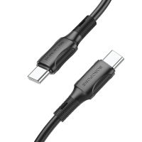 BOROFONE 60วัตต์ USB C เพื่อ USB Type C เคเบิ้ลสำหรับ Xiaomi หัวเว่ยซัมซุง PD อย่างรวดเร็วชาร์จสายเคเบิลข้อมูลสายไฟสำหรับ Pro