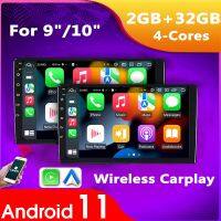 (2GB + 32GB) 2 DIN Android 11 Car Radio 9 "10" Stereo Carplay เครื่องเล่นบลูทูธ MP5