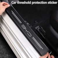 Carbon Fiber Car Sticker Auto Threshold Protective Strip For BYD F3 E6 Yuan Plus Atto F0 G3 I3 Ea1 Song Max Tang Dmi F3 2014 G6 Bumper Stickers Decals