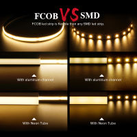 ใหม่480 LEDsM ที่มีความยืดหยุ่นซัง FOB ไฟ LED แถบ FCOB ความหนาแน่นสูงแสงเชิงเส้นริบบิ้นธรรมชาติที่อบอุ่นเย็นสีขาวหรี่แสงได้ DC12V 24โวลต์