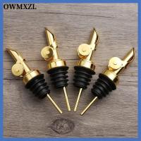 OWMXZL 4 pcs เหล็กไร้สนิม ขวดเหล้าฝาอัตโนมัติสแตนเลส ฝาปิดอัตโนมัติ สีทองทอง จุกไวน์สแตนเลส แฟชั่นสำหรับผู้หญิง ที่อุดค็อกเทล บาร์บาร์บาร์