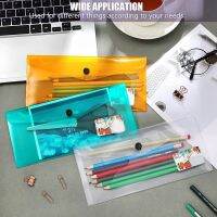 48Pcs Plastic Envelopes with Label Stickers School Office Storage Supplies Plastic Pencil Pouch for A6 Size Files