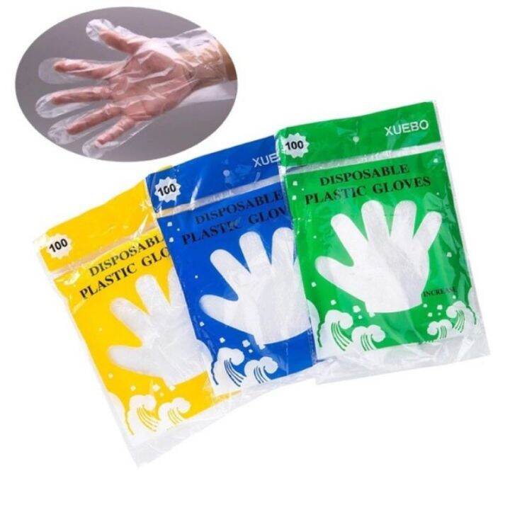 100pcsDisposable Plastic Gloves Lazada PH