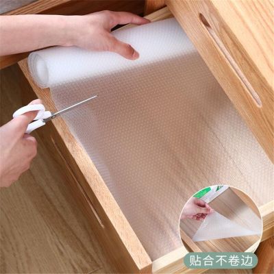 Clear Waterproof Oilproof Shelf Cover Mat Drawer Liner Cabinet Non Slip Table Kitchen Cupboard Refrigerator Cover Mat
