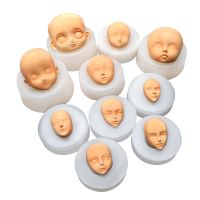 M8TT ตามสัดส่วน ตกแต่งเค้ก ลูกอมอบ อุปกรณ์ดัดแปลงตุ๊กตา Clay Head Sculpey แม่พิมพ์ใบหน้า 3 มิติ แม่พิมพ์ซิลิโคนใบหน้าเด็ก