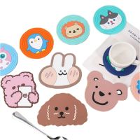 【CW】⊙  Cartoon Silicone Coaster Non-slip Cup Insulation Table Temperature Resistant Bowl