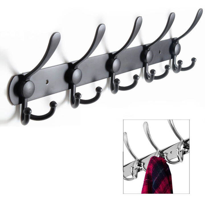 Wall Mounted Home Row Hook Stainless Steel Space Saving Clothes Hanging