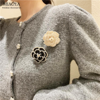 MIAOYA เข็มกลัดคาเมลเลียแนววินเทจสำหรับผู้หญิงอุปกรณ์เสื้อผ้าแบบมีมุกสวยงามของขวัญเครื่องประดับแฟชั่น