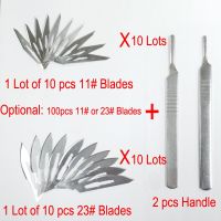 【YF】 100pcs 11  or 23  Surgical Blades 2pcs Graver Handle of Veterinary Practice Teach Scraping Hair Trimming Film