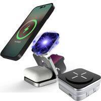 ♦№ 3 in 1 Magnetic Foldable Wireless Charger Stand Dock Fast Charging Station for iPhone 14 13 Pro apple watch 8 7 airpods