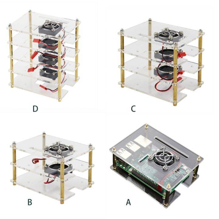 Raspberry pi rack case with raspberry pi heatsinks stackable case stack
