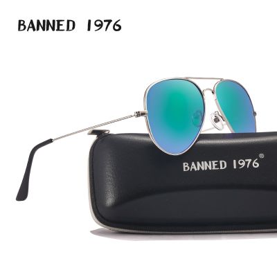 BANNED 1976 Classic HD Polarized Metal Frame Aviation Sunglasses Designer Women Men Feminin Brand Name Oculos Vintage Glasses Cycling Sunglasses