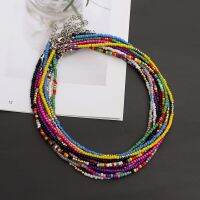 【CC】 Beads Choker 2022 Korean Fashion Colorful Short Chain Collar Boho Collier Jewelry