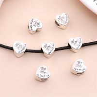 10PCS Silver Plated Heart Bead Accessories For Women Pandora Style Charm Bracelet DIY Jewelry Making
