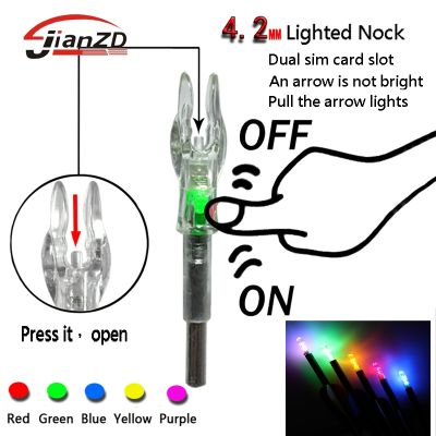 2019 New Automatically Luminous High Quality Hunting Shooting Fit 4.2mm/.165 Arrow Shaft Lighted Bow LED Glowing Arrow Nock Tail