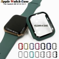 เคส + ฟิล์มกระจกนิรภัย เคสหน้าปัดนาฬิกา ป้องกันเต็มรูปแบบ สำหรับ Apple Watch SE 6 5 4 3 2 1 38มม 40มม 42มม 44 มม.