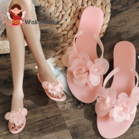 [WAKUWAKU] Summer Sweet Flowers Outdoor Jelly Beach Flip Flops