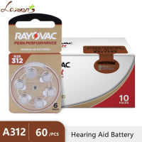 (มีในสต็อก) แบตเตอรี่เครื่องช่วยฟัง60ชิ้น10การ์ด RAYOVAC PEAK 312A ZA312 312 PR41 S312, 60ชิ้นแบตเตอรี่เครื่องช่วยฟัง Zinc Air 312 **