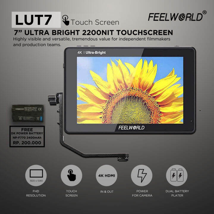 Monitor Feelworld LUT7 7" 4K HDMI 3D LUT | Lazada Indonesia