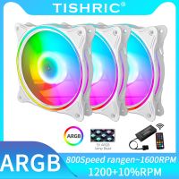 1-6ชิ้นพัดลม TISHRIC 120มิลลิเมตร RGB เครื่องทำความเย็น3Pin5v 4pin PWM Argh ตัวควบคุมพัดลมเย็นหม้อน้ำเหมาะสำหรับเครื่องเกมส์ PC คอมพิวเตอร์กล่องระบายความร้อน