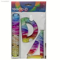 ☜ 4pcs/set Rulers Kit Soft Plastic Colorful Rainbow Rulers Shatterproof Bendable Flexible Ruler For School Office Supplies