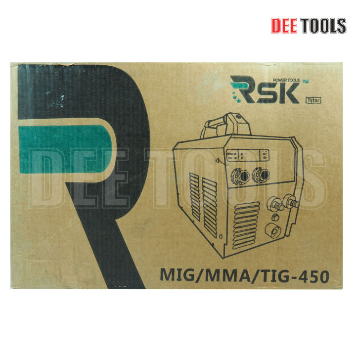 rsk-ตู้เชื่อมไฟ้ฟ้า-เครื่องเชื่อมไฟฟ้า-mma-mig-450-รุ่นไม่ใช้แก๊ส-2-ระบบ-ใช้ได้ทั้งไฟฟ้าและมิก-มาพร้อมลวดฟลักซ์คอร์และอุปกรณ์ครบชุด