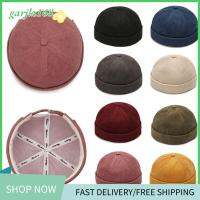 GARJLZ168 ผ้าคอตตอน หมวกกลมๆ ผ้าลูกฟูก ปรับได้ปรับได้ หมวก skullcap แฟชั่นสำหรับผู้หญิง แข็งและแข็งแรง หมวกฮิปฮอป ใช้ได้ทุกเพศ